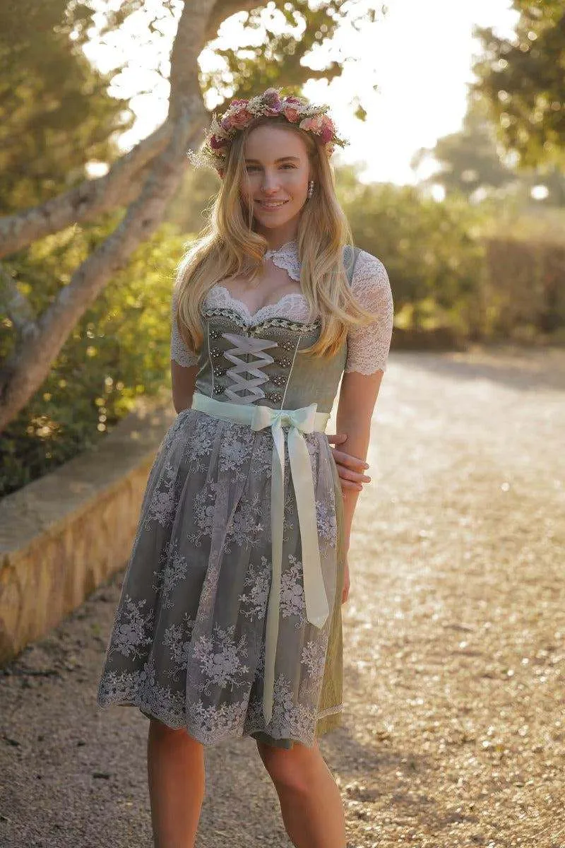 Kruger Mini Dirndl 2pcs. 50cm "Alara" green