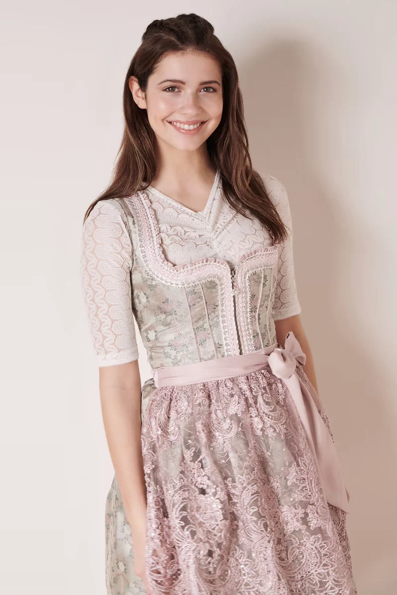 Kruger Mini Dirndl 2pcs. 50cm "Roxana" green (size 40)