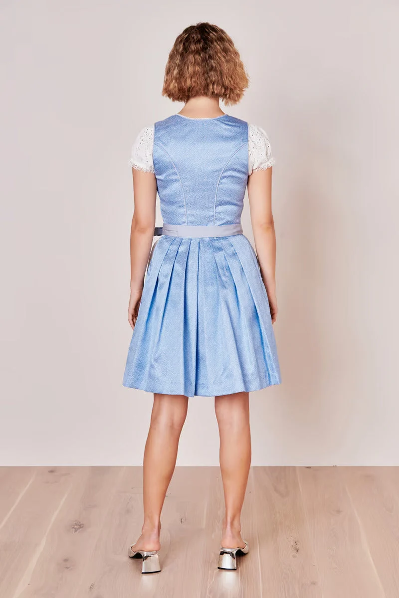 Kruger Midi Dirndl 2pcs. 50cm "Shania" blue (size 30)