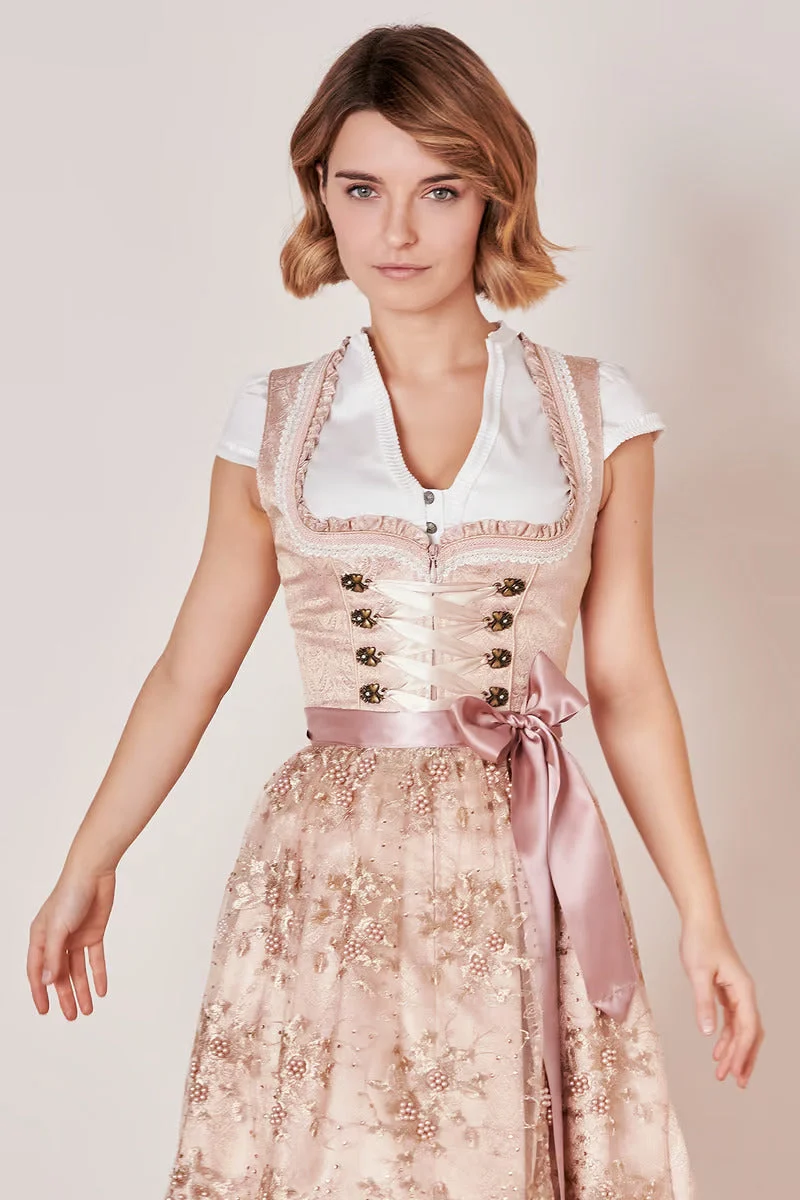 Kruger Mini Dirndl 2pcs. 50cm "Kailia" pink