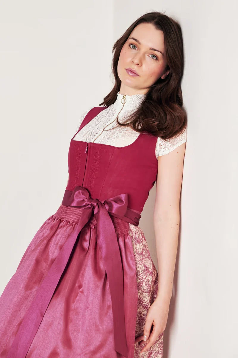 Kruger Long Dirndl 2pcs. 70cm "Flaminia" red