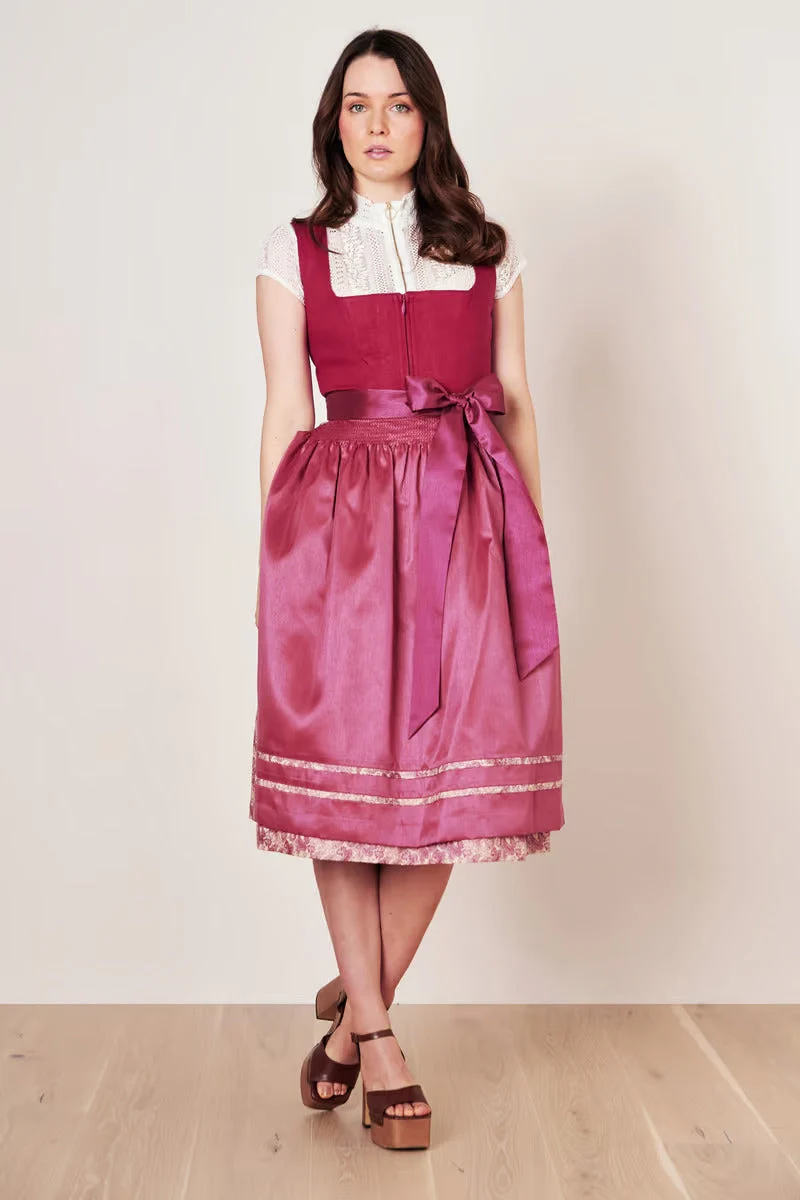Kruger Long Dirndl 2pcs. 70cm "Flaminia" red