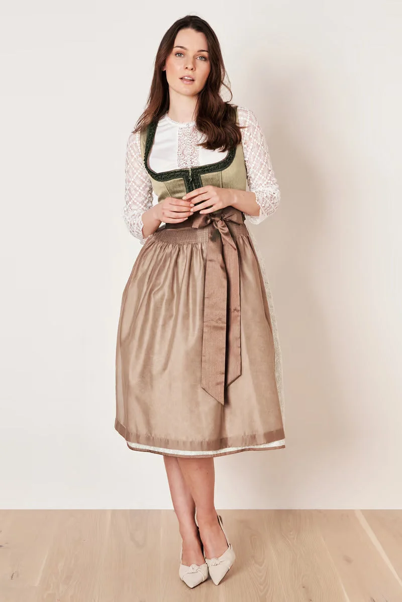 Kruger Long Dirndl 2pcs. 70cm "Danila" grun (size 42,44)