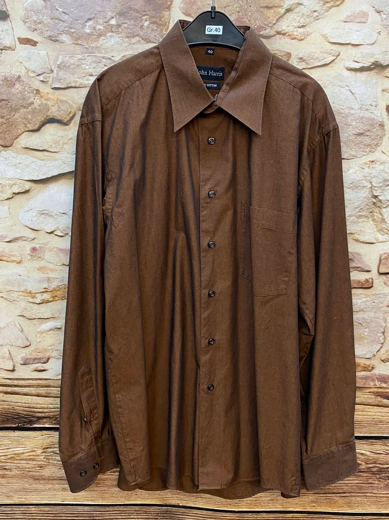 Vintage Hemd Herren braun Gr. 40 klassisch