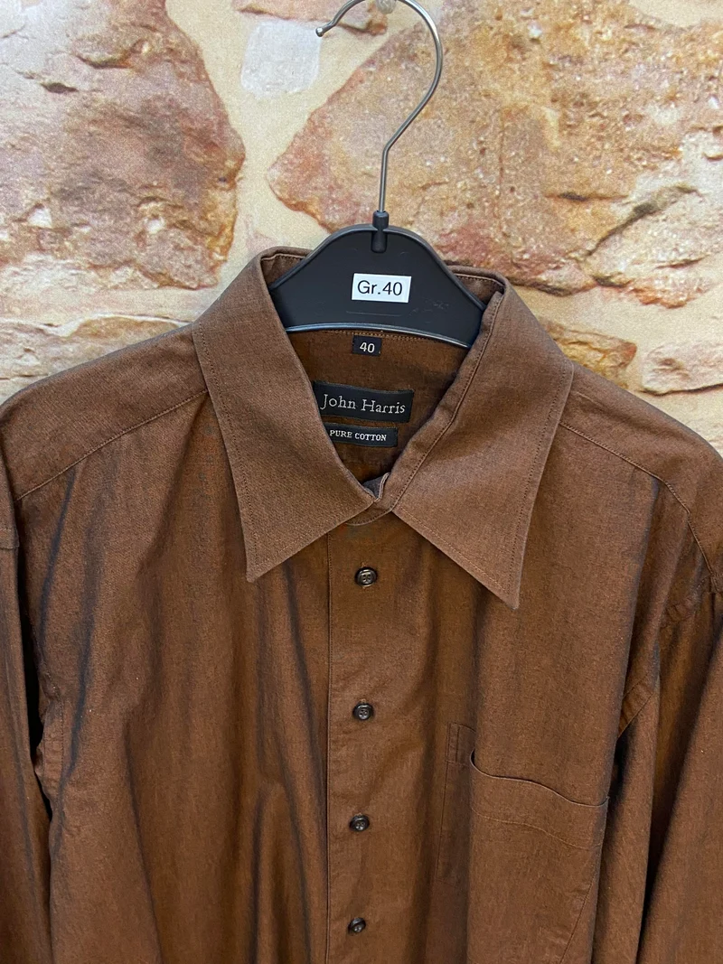 Vintage Hemd Herren braun Gr. 40 klassisch