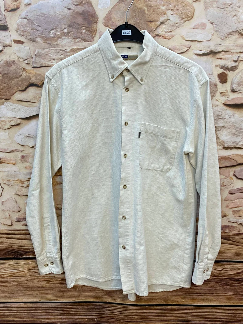 Vintage Hemd Herren creme Gr. 39 klassisch