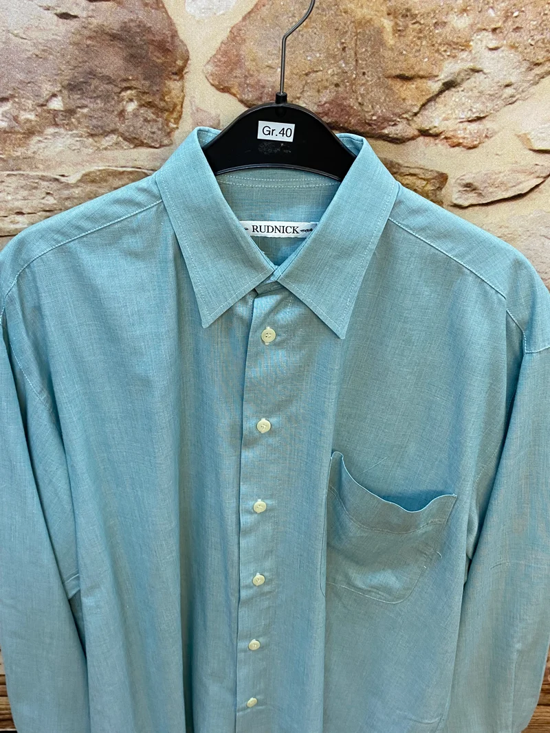 Vintage Herrenhemd Türkis Gr. 40