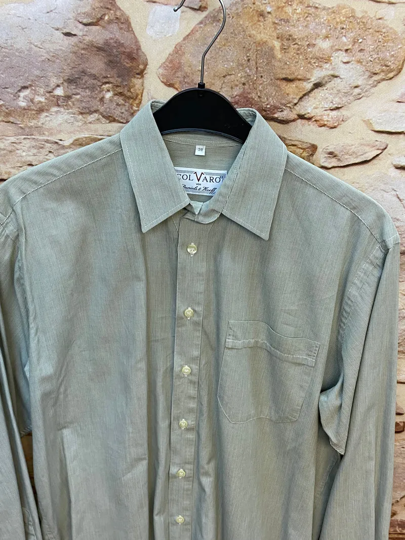 Vintage Herrenhemd Grün gestreift Gr. 38