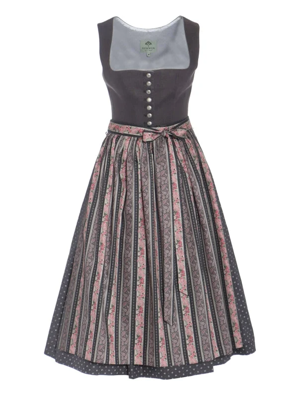 Berwin Midi Dirndl 2pcs. 65cm "Vivi" anthracite (size 38)