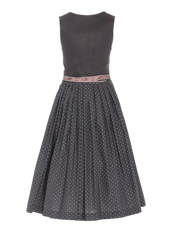 Berwin Midi Dirndl 2pcs. 65cm "Vivi" anthracite (size 38)
