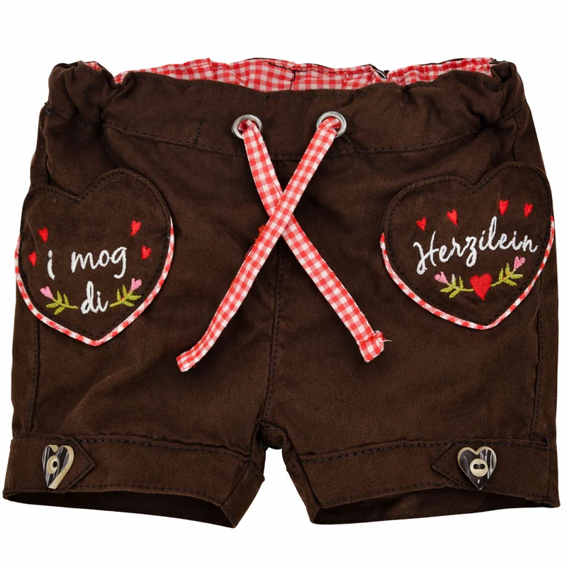 BONDI Mädchen Kunstleder Shorts Hose "Alpenglück" 86764 | Braun