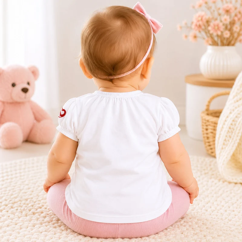 BONDI Baby Mädchen Halbarm Unterziehshirt 86847 | Weiß