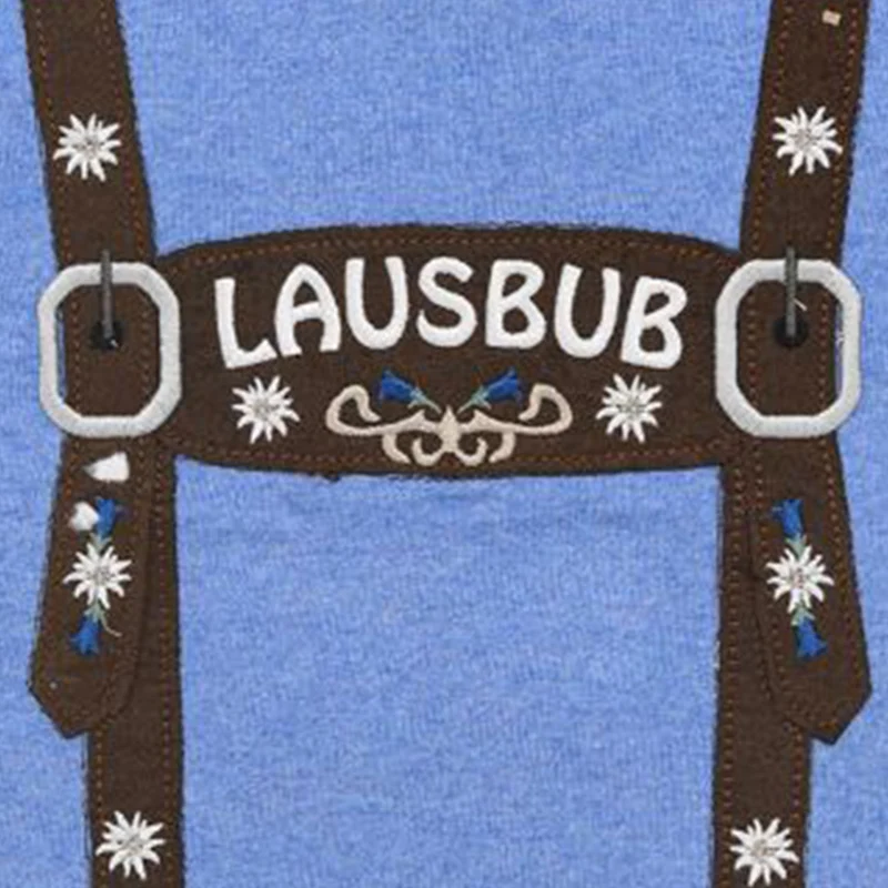 BONDI Jungen T-Shirt Hosenträger "Lausbub" 91833 | Blue melange