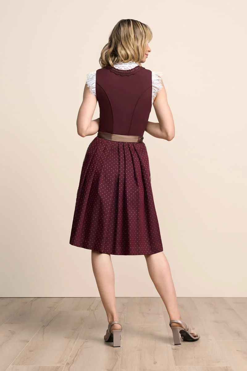 Kruger Midi Dirndl 2pcs. 60cm "Taraneh" red