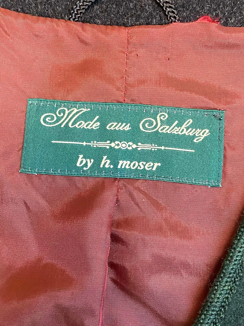 Vintage Trachtenweste Grün „Mode aus Salzburg“ Gr. 50 – Schurwolle