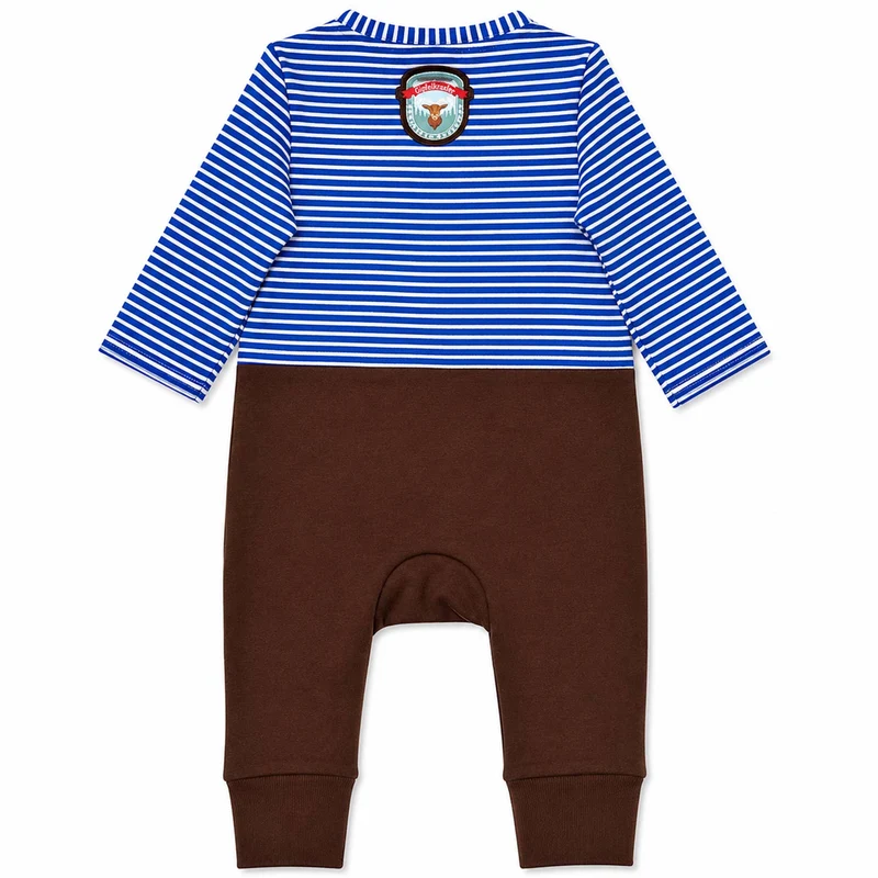 BONDI Baby Strampler "Gipfelkraxler" 91837 | Stripe blue grey