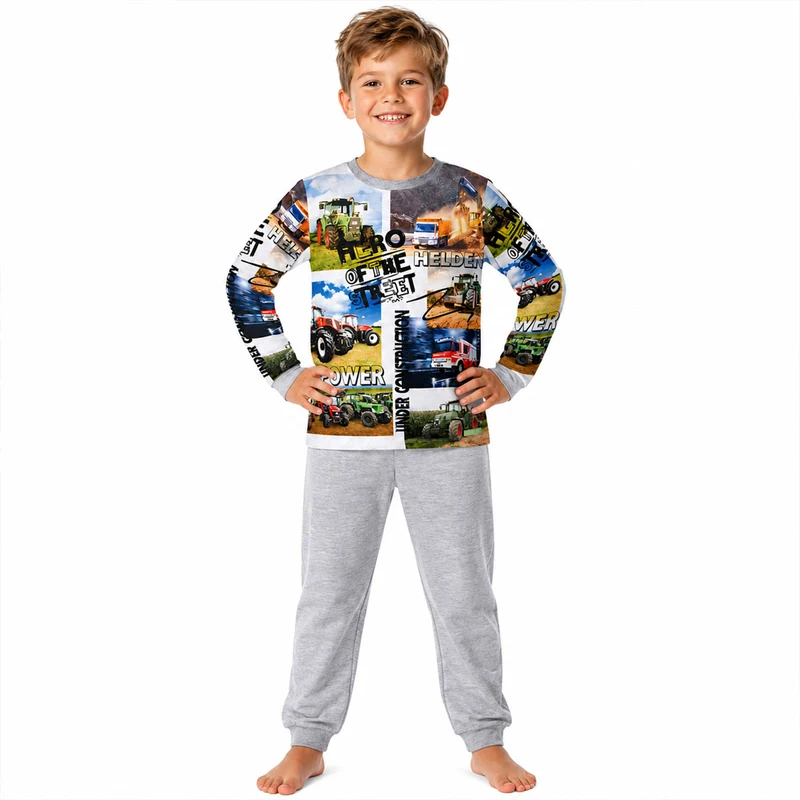 BONDI Jungen Pyjama "Hero of the Street" 33170 | Grey Melange