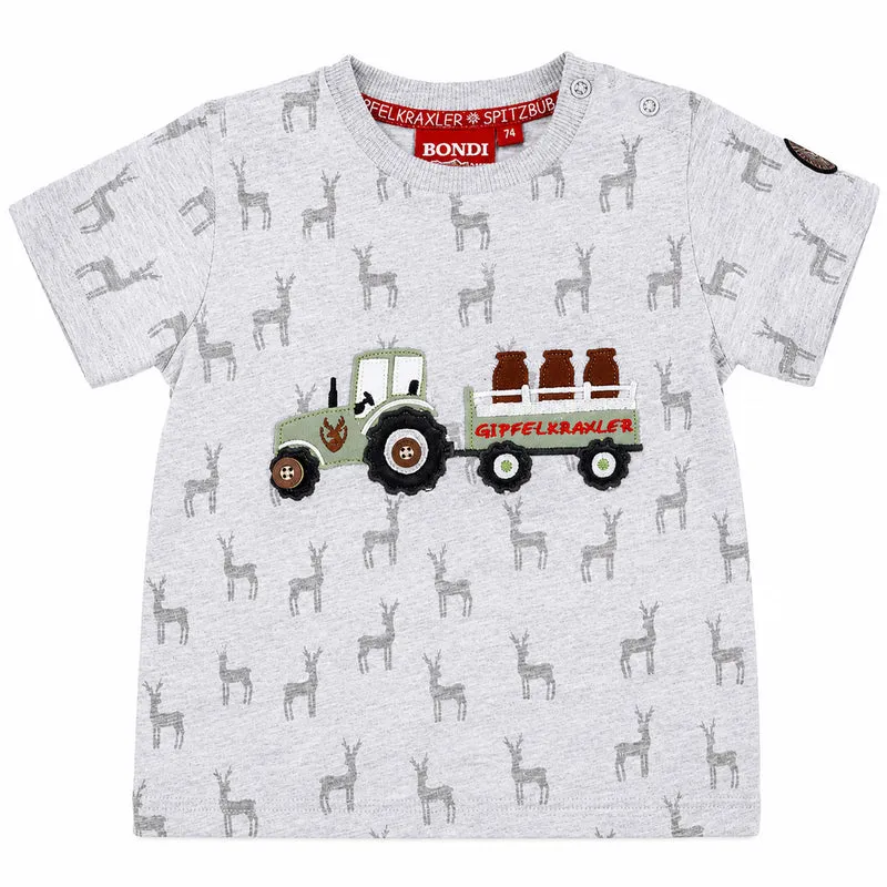 BONDI Jungen T-Shirt "Traktor" 91630 | Grey melange