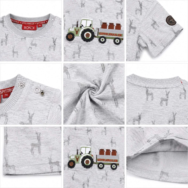 BONDI Jungen T-Shirt "Traktor" 91630 | Grey melange