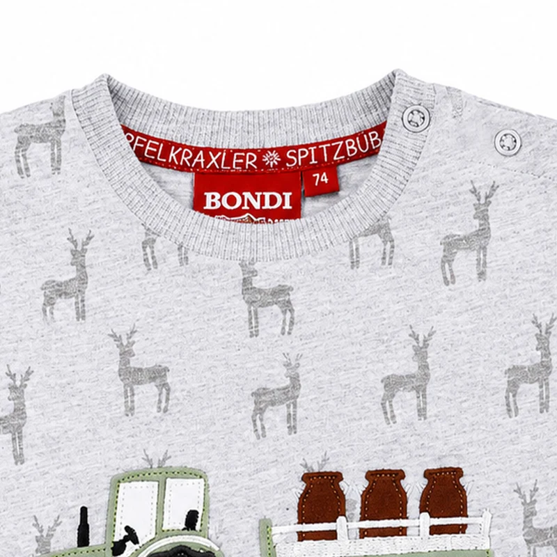 BONDI Jungen T-Shirt "Traktor" 91630 | Grey melange