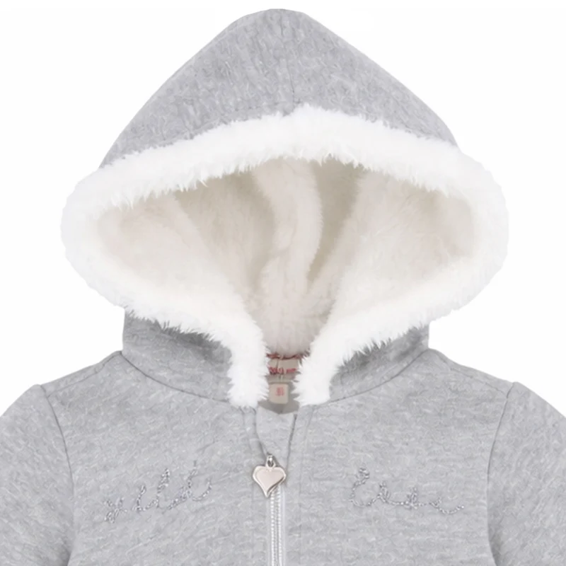 BONDI Baby Mädchen Kapuzenjacke "Wild Love" 86633 | Grey Melange