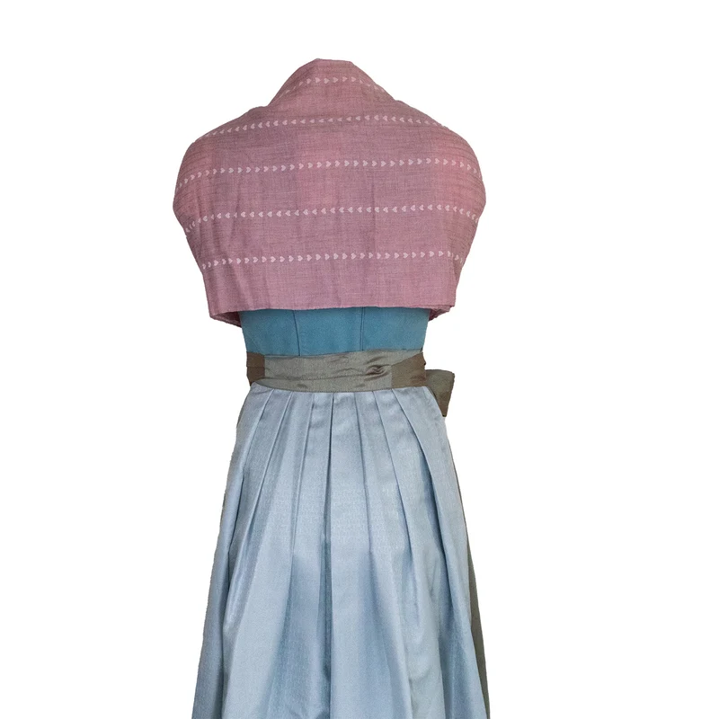 Halstuch Schal Unifarben mit Herzen und Glitzer Streifen 185 x 70 cm | Rosa