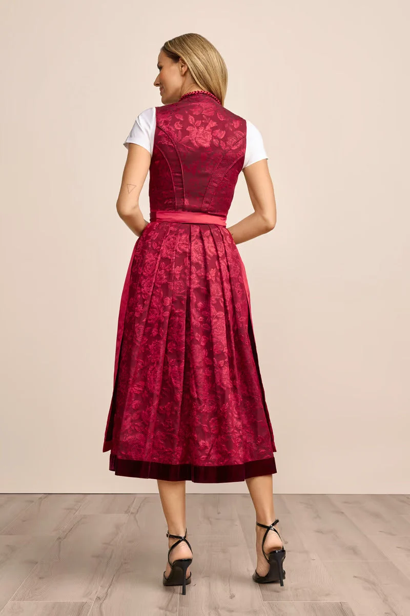 Kruger Long Dirndl 2pcs. 80cm "Tabitha" red