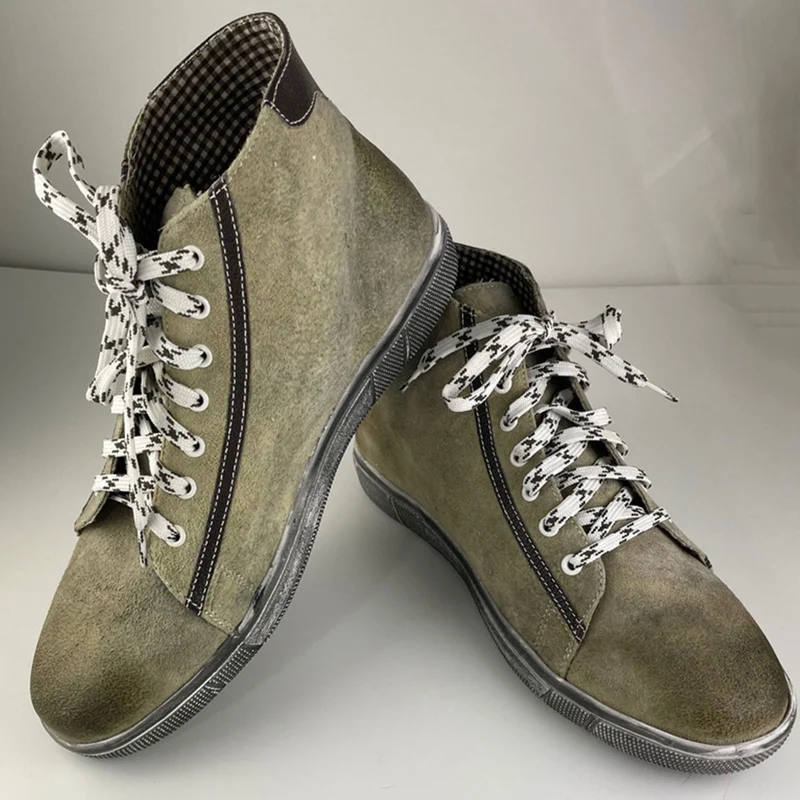MADDOX Trachten Leder Schuhe Hohe Sneaker "Marinus" | Stein