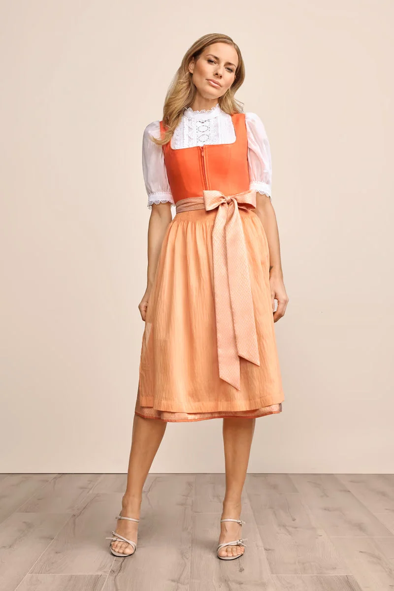 Kruger Long Dirndl 2pcs. 70cm "Emmaly" orange