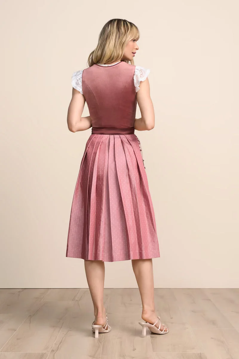Kruger Long Dirndl 2pcs. 70cm "Kaelyn" red