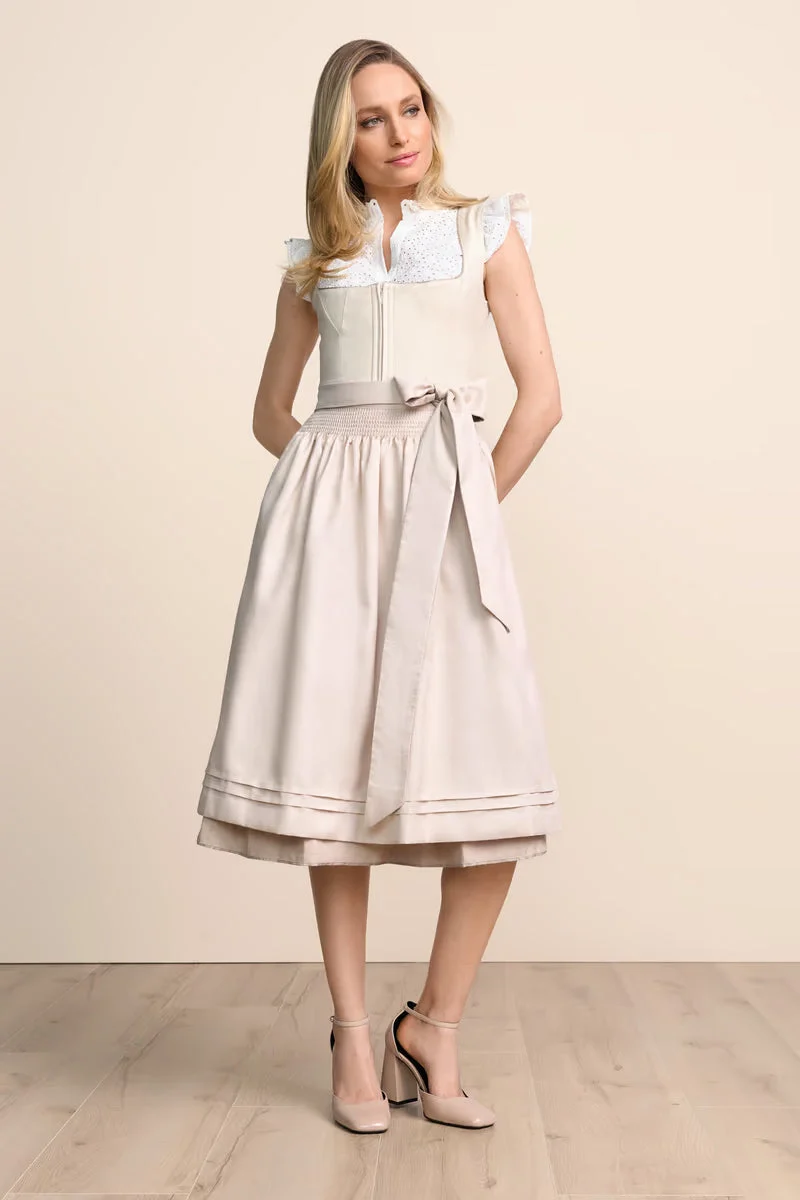 Kruger Long Dirndl 2pcs. 70cm "Lillemor" beige