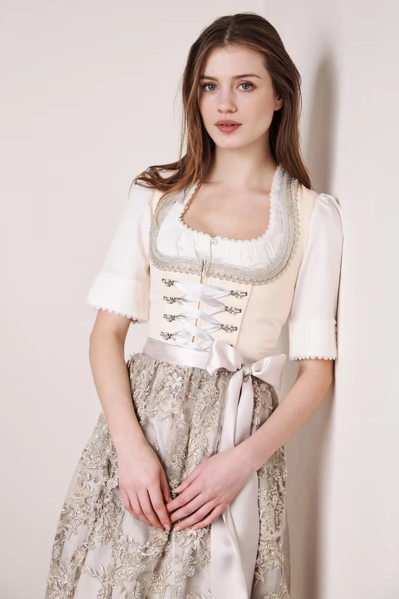 Kruger Long Dirndl 2pcs. 70cm "Monique" beige (36)