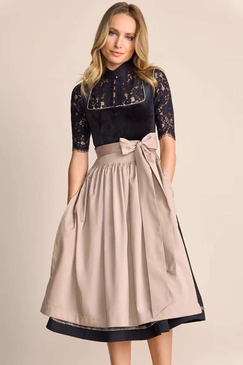 Kruger Long Dirndl 2pcs. 70cm "Suzanne" black