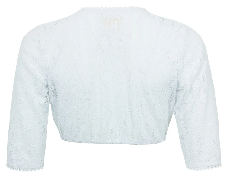 Pierre Marcel Damen Halbarm Spitzen Dirndlbluse Josy mit Herzausschnitt - Weiß