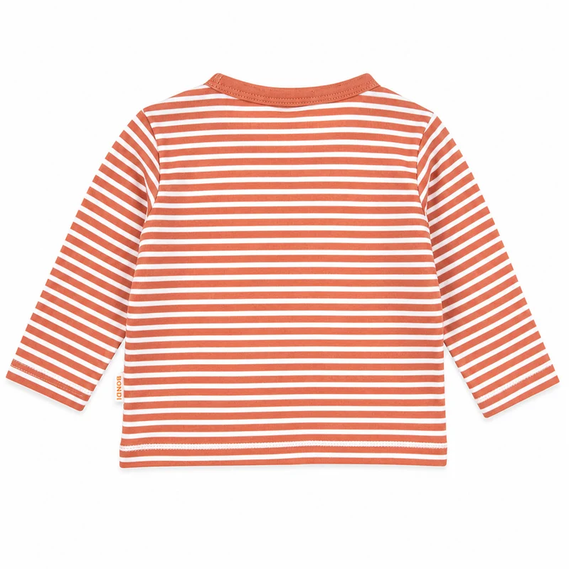 BONDI Baby Langarmshirt "Safari" 93966 | stripe terra white