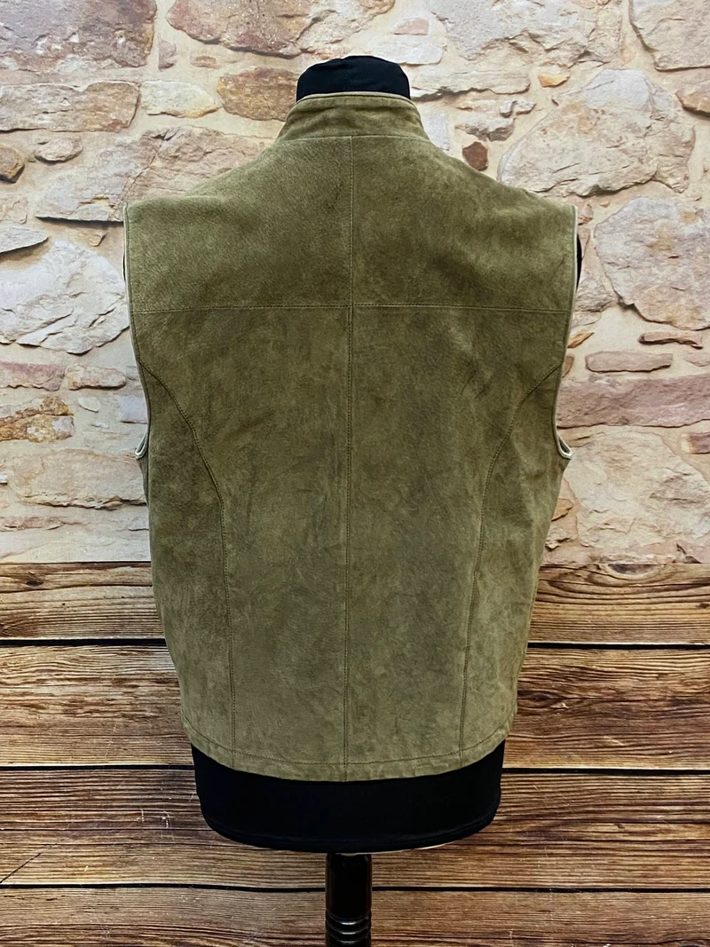 Vintage Trachtenweste Leder Stickerei Gr. 50