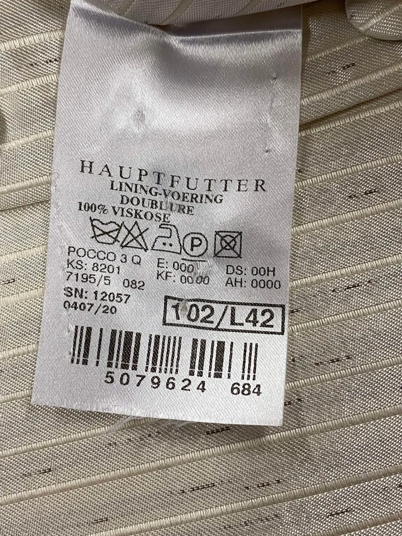 Weste - Herren - creme - gestreift - Größe 102