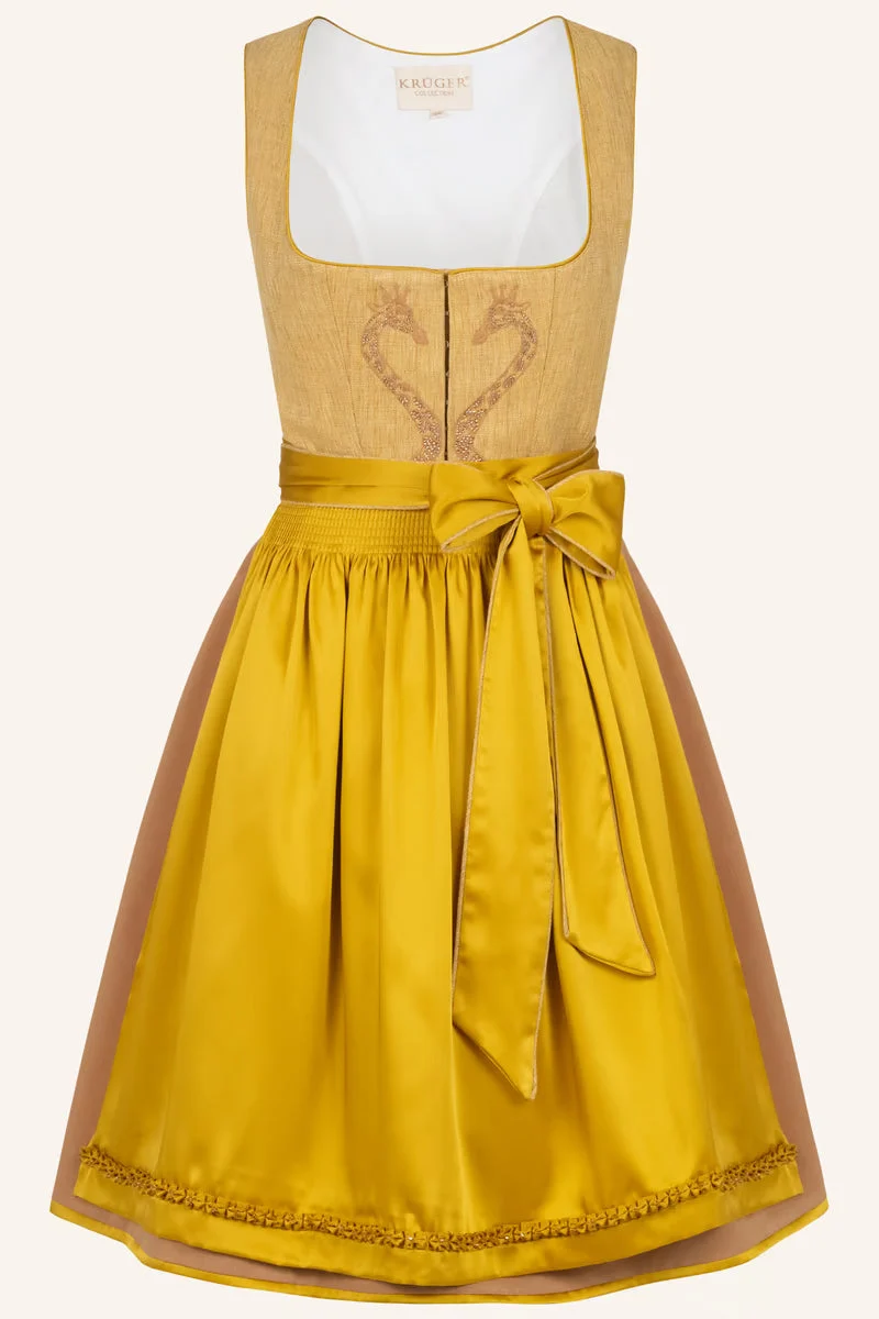 Kruger Midi Dirndl 2pcs. 60cm "Eland" yellow