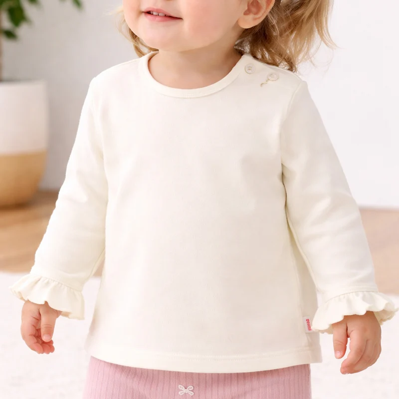 BONDI Mädchen Langarmshirt "Be nature" 86959 | Offwhite