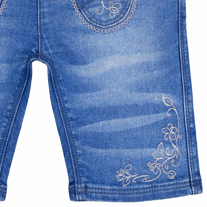 BONDI Mädchen Trachten Jeans Bermuda Hose 26087 | Blue Denim