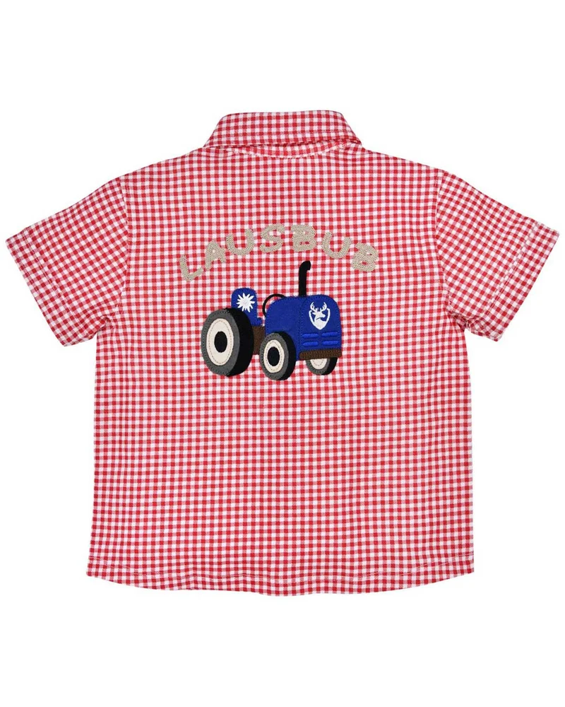 BONDI Jungen Hemd "Hirsch" 91720 | Rot Weiß kariert