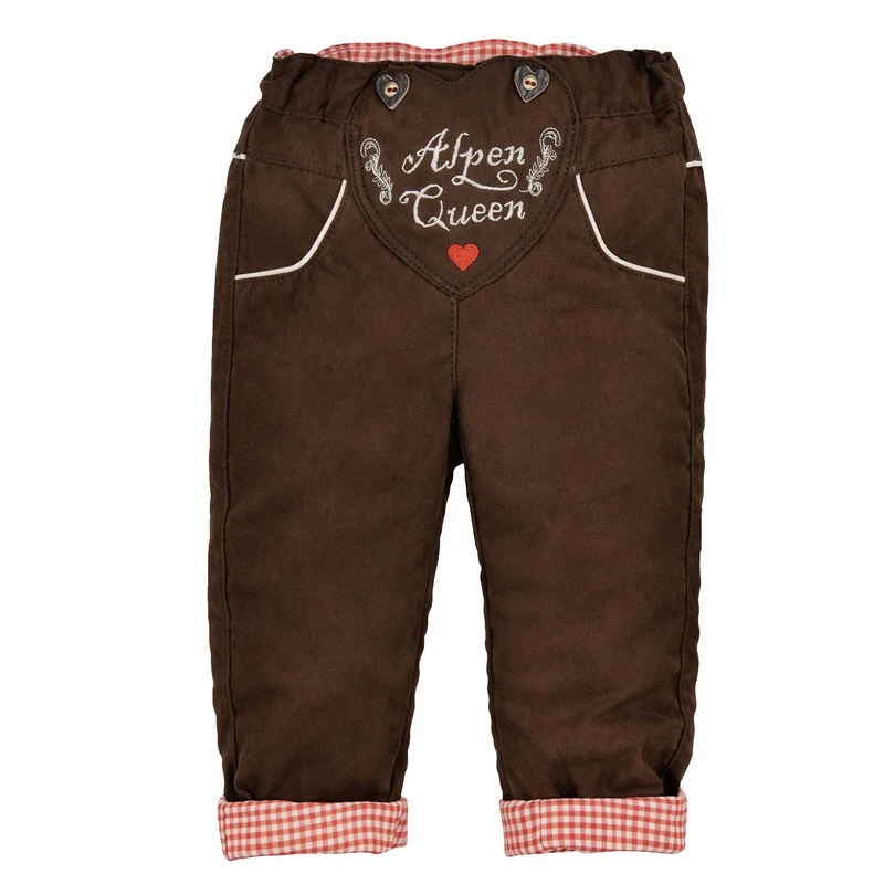 BONDI Baby Mädchen Kunstlederhose "Alpen Queen" 86683 | Braun