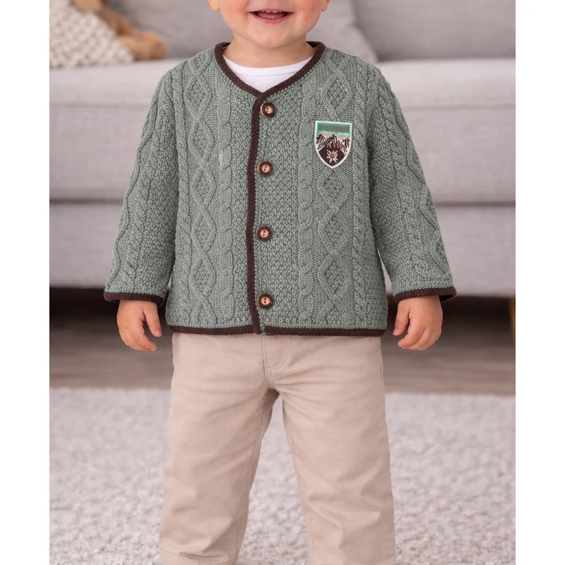BONDI Baby Jungen Strickjacke 91785 | Kiwi