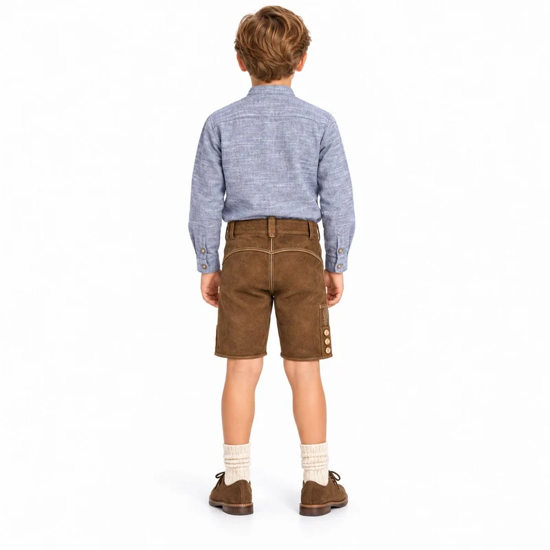 MADDOX Kinder Trachtenhemd "Justus" mit Hirschstickerei K-106 | Blau