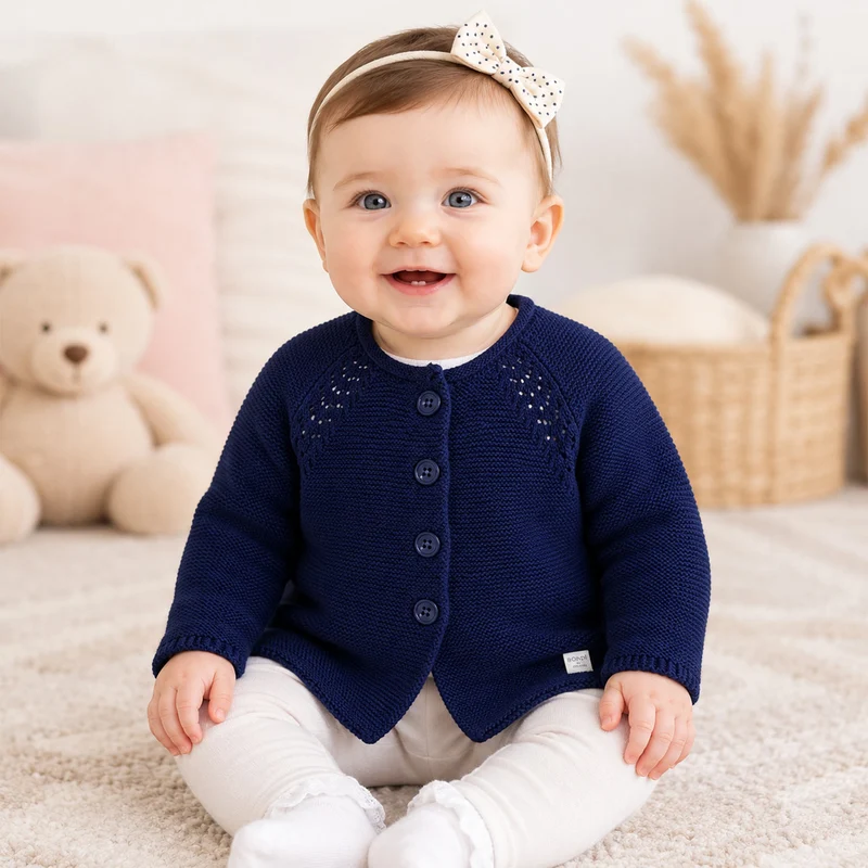 BONDI Baby Mädchen Strickjacke A-Form 86593 | Navy Blau