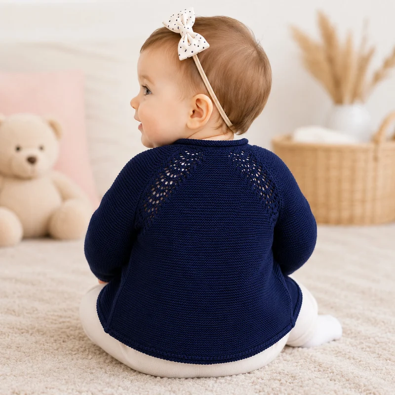 BONDI Baby Mädchen Strickjacke A-Form 86593 | Navy Blau