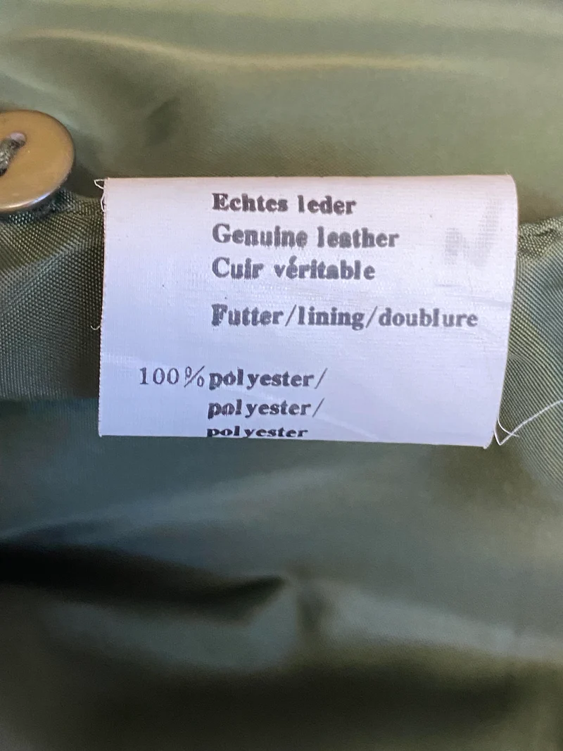 Vintage Trachtenweste Herren Leder grün beige Gr. 52 – echtes Leder Unikat