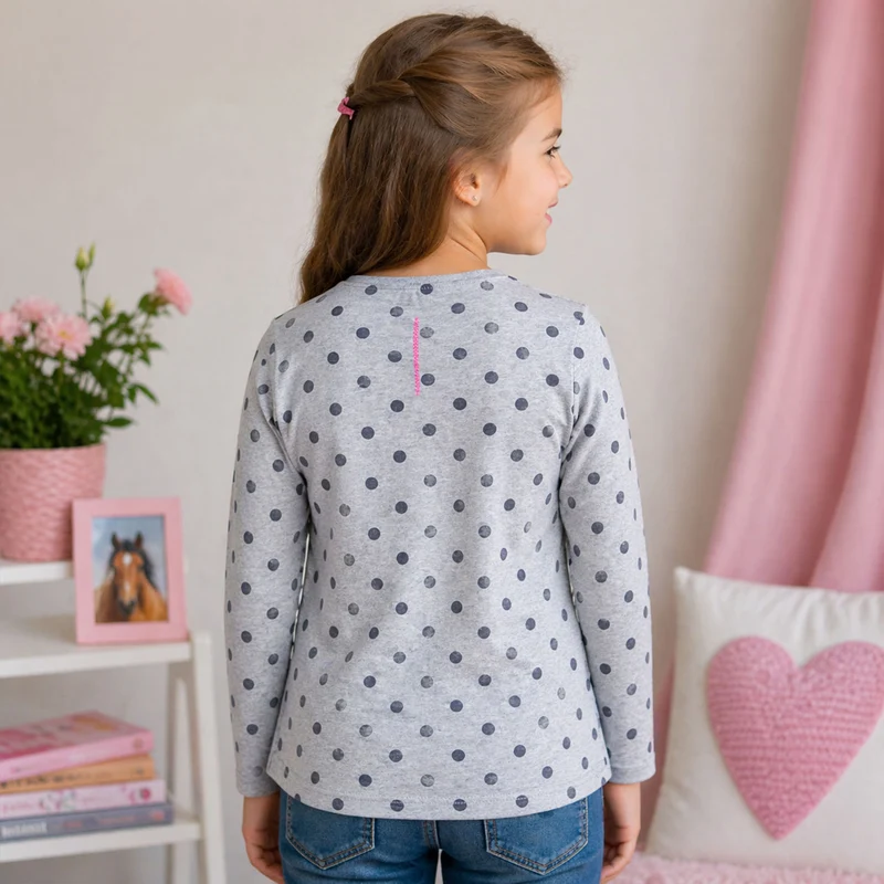 BONDI Mädchen Langarmshirt "Only Love" 36211 | Grey Melange