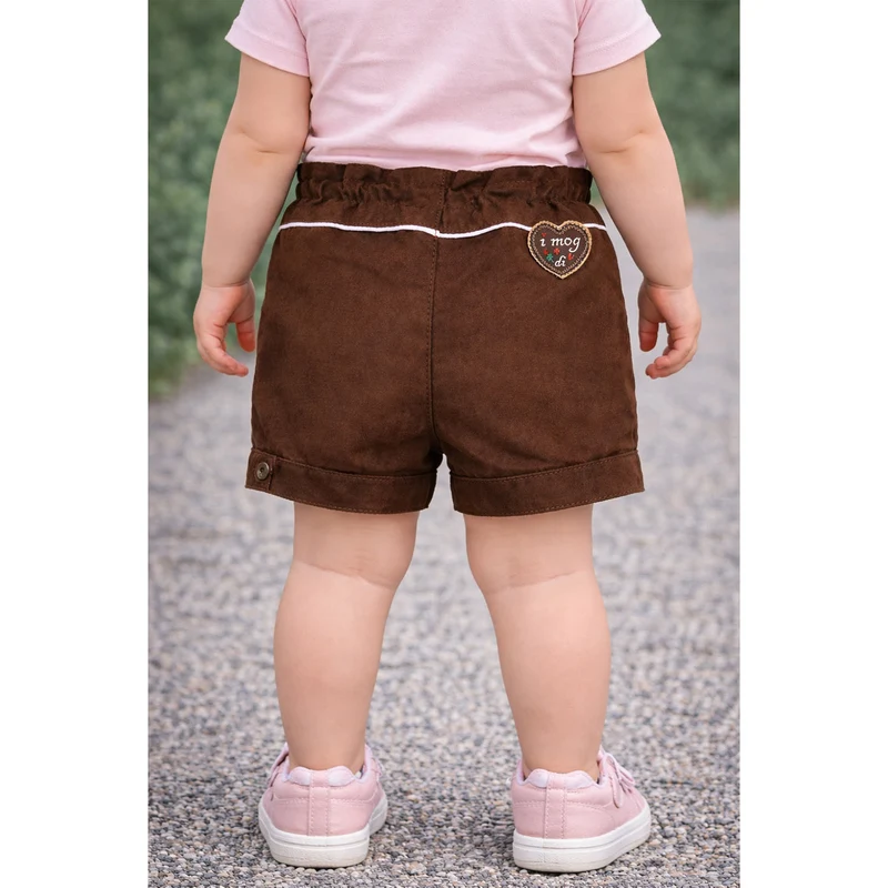 BONDI Mädchen Kunstleder Shorts Hose "Hirsch" 86855 | Braun