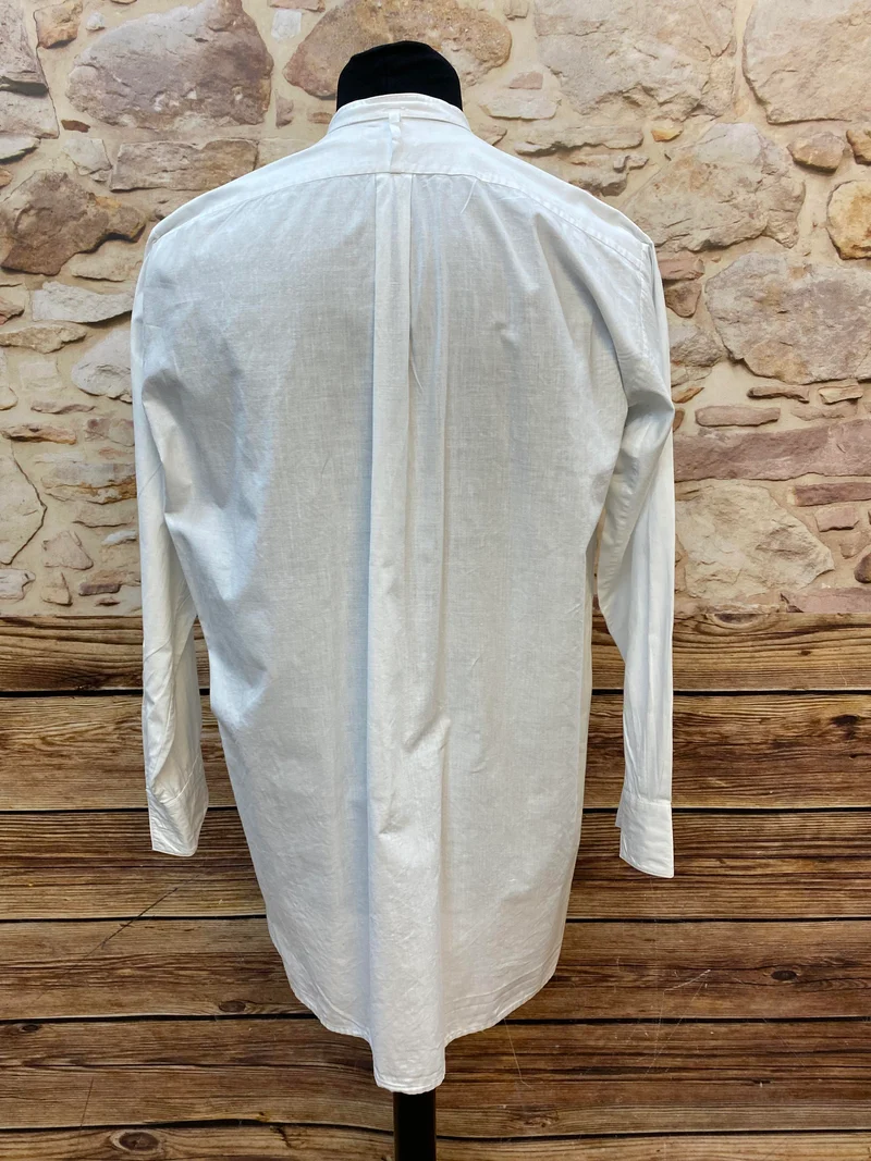 Vintage Frackhemd weiß mit Stehkragen Gr. M/L – Smokinghemd für Fliege/Smoking